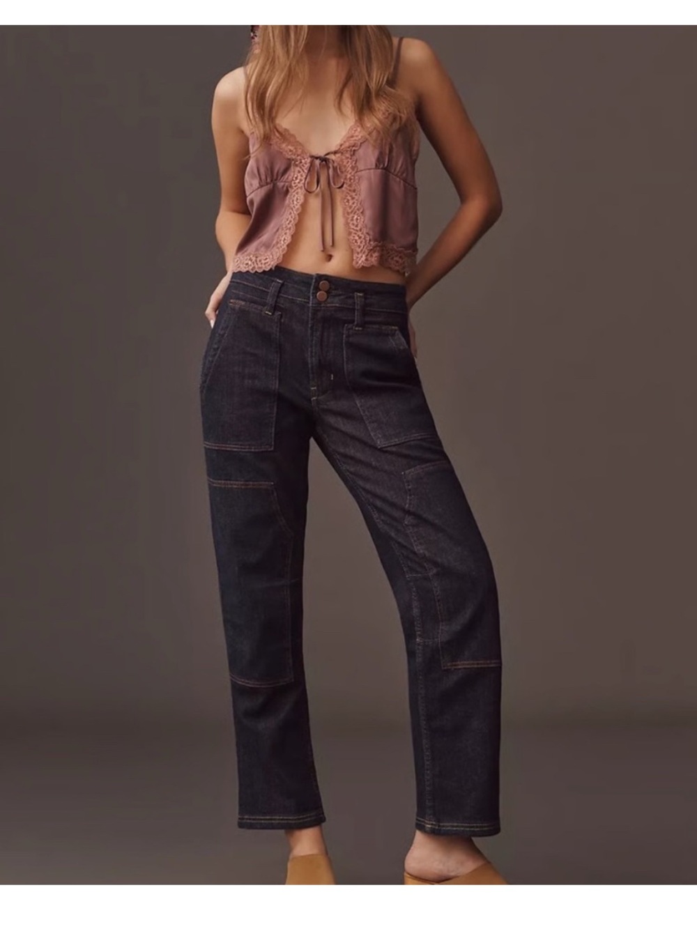 Anthropologie Pilcro The Wanderer carpenter style chinos purple corduroy size 31
